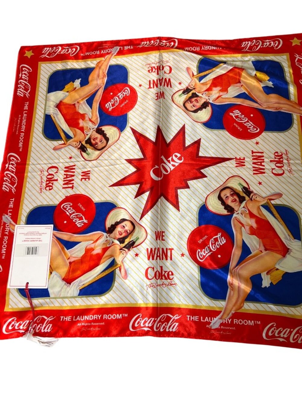NWT Laundy Room Coca-Cola "We want coke" bandana/scarf